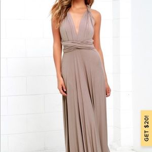 Lulus Tricks of the Trade Taupe Maxi Dress